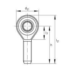 桿端軸承 GAKSR14-PS, 根據(jù) DIN ISO 12 240-4 標準，特種鋼材料，帶右旋外螺紋，免維護