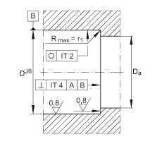 推力角接觸球軸承 BSB030062-2RS-T, 單向，接觸角 a = 60°，限制公差，兩側(cè)唇密封