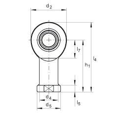 桿端軸承 GIL10-DO, 根據(jù) DIN ISO 12 240-4 標(biāo)準(zhǔn)，帶左旋內(nèi)螺紋，需維護(hù)