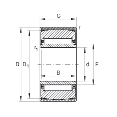 調(diào)心滾針軸承 PNA22/44, 帶內(nèi)圈