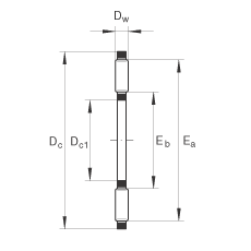 推力滾針和保持架組件 AXK2035, 單向，根據(jù) DIN 5405-2 標(biāo)準(zhǔn)