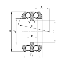 推力深溝球軸承 54312 + U312, 根據(jù) DIN 711/ISO 104 標(biāo)準(zhǔn)的主要尺寸，單向，帶球面軸承座圈和一個(gè)或兩個(gè)座圈，可分離