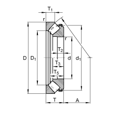 推力調(diào)心滾子軸承 29360-E, 根據(jù) DIN 728/ISO 104 標(biāo)準(zhǔn)的主要尺寸，單向，可分離