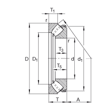 推力調(diào)心滾子軸承 29330-E1, 根據(jù) DIN 728/ISO 104 標(biāo)準(zhǔn)的主要尺寸，單向，可分離