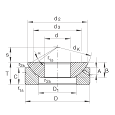 推力關(guān)節(jié)軸承 GE160-AX, 根據(jù) DIN ISO 12 240-3 標(biāo)準(zhǔn)，需維護(hù)