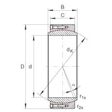 大的關(guān)節(jié)軸承 GE600-DW, 根據(jù) DIN ISO 12 240-1 標(biāo)準(zhǔn)，免維護(hù)