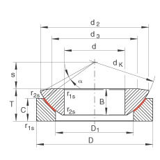 推力關(guān)節(jié)軸承 GE70-AW, 根據(jù) DIN ISO 12 240-3 標準，免維護