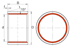 柱形滑動襯套 ZGB70X80X70, 根據(jù) DIN ISO 4379 標(biāo)準(zhǔn)的圓柱滑套，免維護(hù)，兩側(cè)唇密封