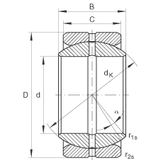 關(guān)節(jié)軸承 GE63-ZO, 根據(jù) DIN ISO 12 240-1 標(biāo)準(zhǔn)，英制尺寸，需維護(hù)