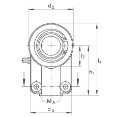 液壓桿端軸承 GIHNRK25-LO, 根據(jù) DIN ISO 12 240-4 標(biāo)準(zhǔn)，帶右旋螺紋夾緊裝置，需維護(hù)