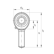 桿端軸承 GAKL5-PB, 根據(jù) DIN ISO 12 240-4 標(biāo)準(zhǔn)，帶左旋外螺紋，需維護(hù)