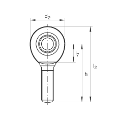 桿端軸承 GAL6-UK, 根據(jù) DIN ISO 12 240-4 標(biāo)準(zhǔn)，帶左旋外螺紋，需維護(hù)