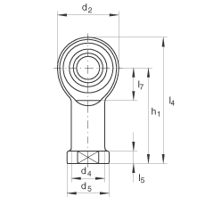 桿端軸承 GIKR25-PW, 根據(jù) DIN ISO 12 240-4 標(biāo)準(zhǔn)，帶右旋內(nèi)螺紋，需維護(hù)