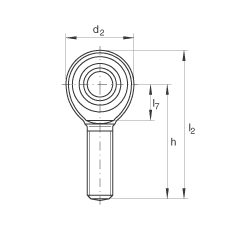 桿端軸承 GAKL25-PW, 根據(jù) DIN ISO 12 240-4 標準，帶左旋外螺紋，需維護