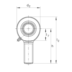 桿端軸承 GAL10-DO, 根據(jù) DIN ISO 12 240-4 標(biāo)準(zhǔn)，帶左旋外螺紋，需維護(hù)