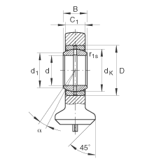 液壓桿端軸承 GK80-DO, 根據(jù) DIN ISO 12 240 標(biāo)準(zhǔn)，帶焊接面，需維護