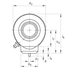 液壓桿端軸承 GK80-DO, 根據(jù) DIN ISO 12 240 標(biāo)準(zhǔn)，帶焊接面，需維護