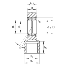 液壓桿端軸承 GIHRK110-DO, 根據(jù) DIN ISO 12 240-4 標(biāo)準(zhǔn)，帶右旋螺紋夾緊裝置，需維護(hù)