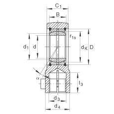 液壓桿端軸承 GIHRK30-DO, 根據(jù) DIN ISO 12 240-4 標(biāo)準(zhǔn)，帶右旋螺紋夾緊裝置，需維護(hù)