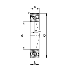 主軸軸承 HCS7018-C-T-P4S, 調(diào)節(jié)，成對安裝，接觸角 α = 15°，兩側(cè)唇密封，非接觸，限制公差