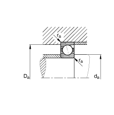 主軸軸承 B7007-C-T-P4S, 調(diào)節(jié)，成對安裝，接觸角 α = 15°，限制公差