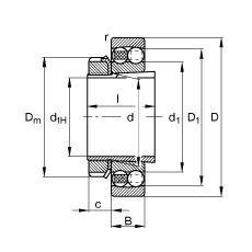 自調(diào)心球軸承 2218-K-TVH-C3 + H318, 根據(jù) DIN 630 和 DIN 5415 標(biāo)準(zhǔn)的主要尺寸, 帶錐孔和緊定套