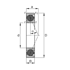 主軸軸承 HCB71911-E-T-P4S, 調(diào)節(jié)，成對(duì)或單元安裝，接觸角 α = 25°，陶瓷球，限制公差