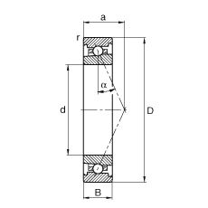 主軸軸承 HS7026-E-T-P4S, 調(diào)節(jié)，成對或單元安裝，接觸角 α = 25°，限制公差