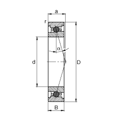 主軸軸承 HC7010-C-T-P4S, 調(diào)節(jié)，成對或單元安裝，接觸角 α = 15°，陶瓷球，限制公差