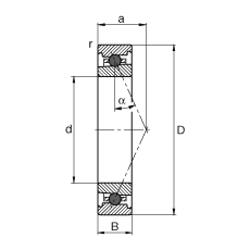 主軸軸承 HC7011-E-T-P4S, 調節(jié)，成對或單元安裝，接觸角 α = 25°，陶瓷球，限制公差