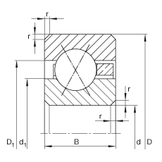 薄截面軸承 CSXG160, 四點接觸球軸承，類型X，運行溫度 -54°C 到 +120°C