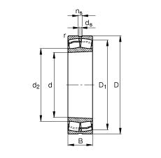 調(diào)心滾子軸承 23226-E1-K-TVPB, 根據(jù) DIN 635-2 標準的主要尺寸, 錐孔，錐度 1:12