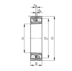 調(diào)心滾子軸承 240/750-B-K30-MB, 根據(jù) DIN 635-2 標(biāo)準(zhǔn)的主要尺寸, 錐孔，錐度 1:30