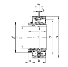 調(diào)心滾子軸承 22240-B-K-MB + H3140, 根據(jù) DIN 635-2 標(biāo)準(zhǔn)的主要尺寸, 帶錐孔和緊定套